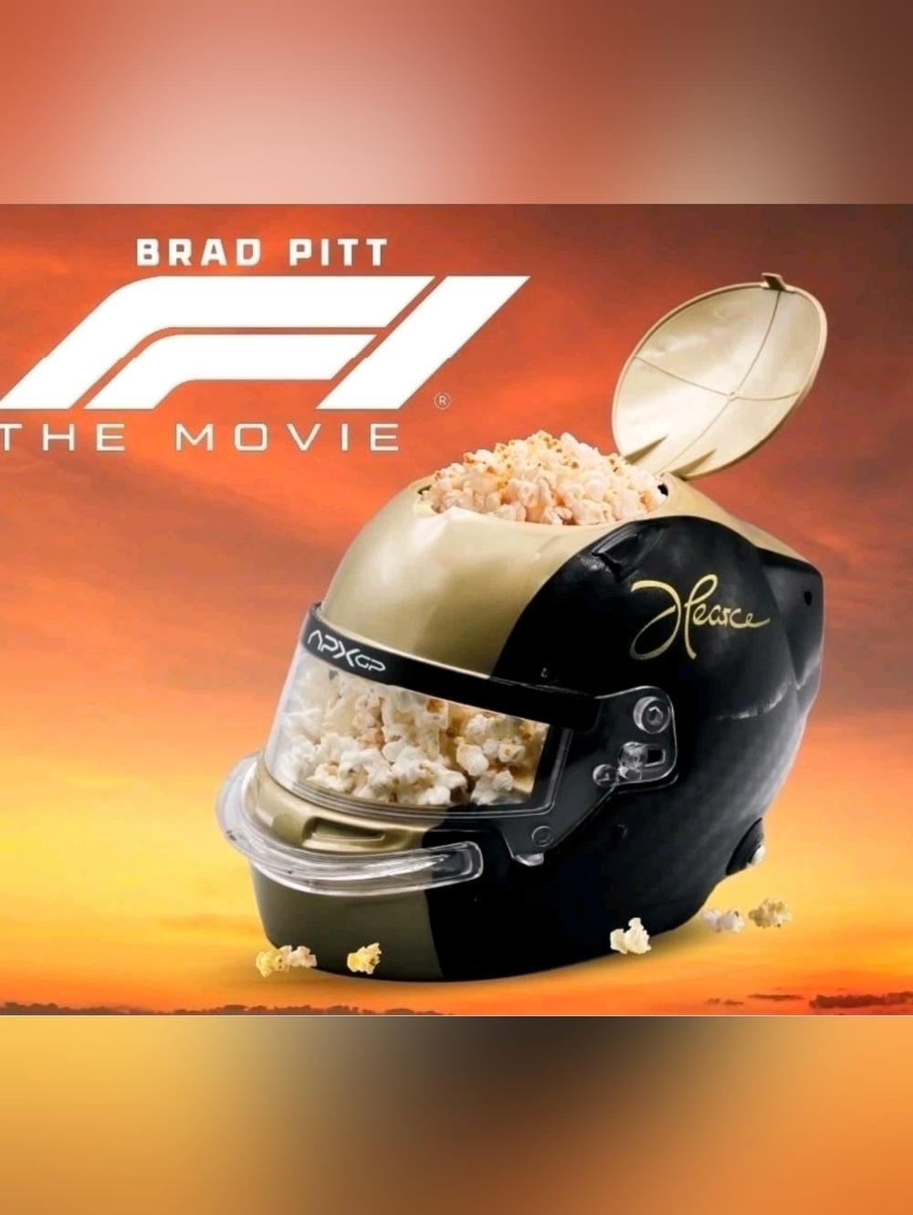 Cinemark F1 Formula 1 Racing Joshua Pearce Helmet 2025 Movie Popcorn Bucket Rare